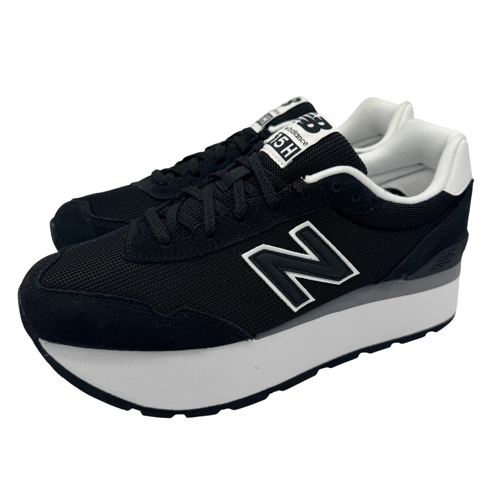 New Balance 515H Sneakers Womens 8.5 Platform Mesh Suede Black White